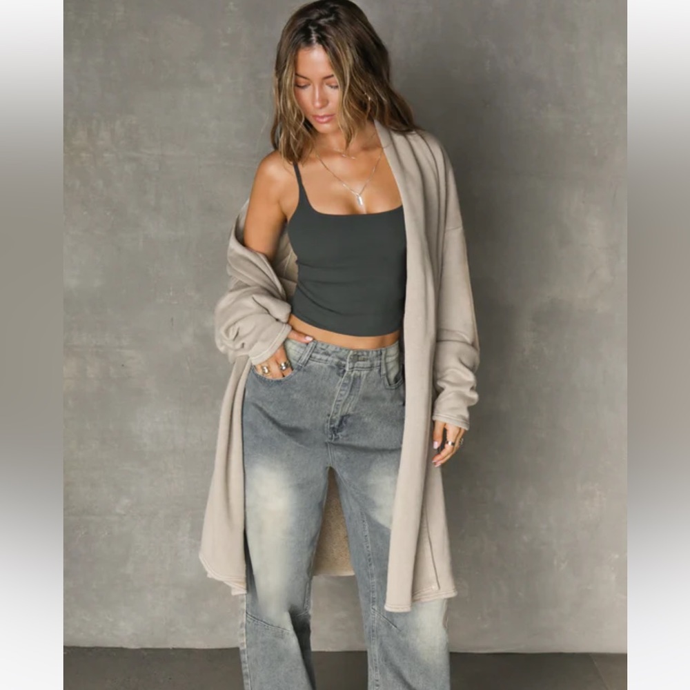 Joah Brown oversized cardigan one size color is sand sherpa